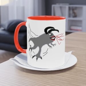 Dviejų spalvų puodelis monstriukas Krebabas